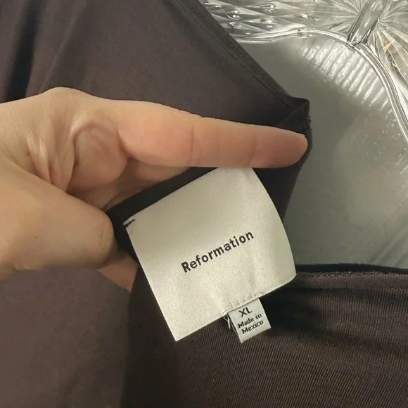 Reformation NEW Avery Knit Top in Mole Brown XL - Picture 5 of 5